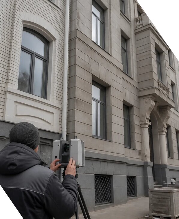 Лазерное сканирование фасадов зданий для обследования в Рыбинске